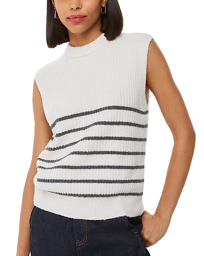Whistles Striped Textured Sweater Tank Top
