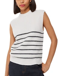 Whistles Striped Textured Sweater Tank Top