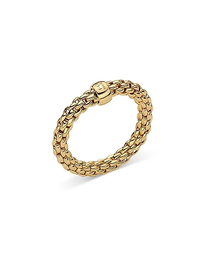 Fope 18K Gold Prima Rondelle Woven Link Flex Ring