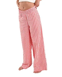 Women's Chicory Striped Woven-Cotton Pajama Pants