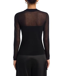 Sheer Knit Mock Neck Top - Exclusive