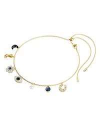 Symbolica Crystal & Imitation Pearl Adjustable Choker Necklace in Gold Tone, 16.5"-20.5"