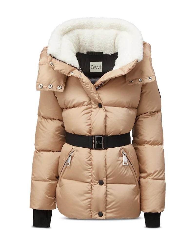 Girls' Romy Faux Sherpa Trim Hooded Down Jacket - Big Kid