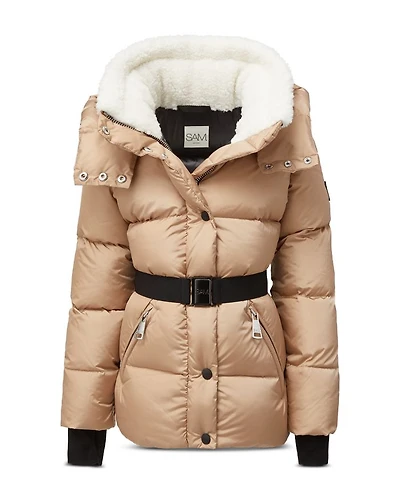 Girls' Romy Faux Sherpa Trim Hooded Down Jacket - Big Kid