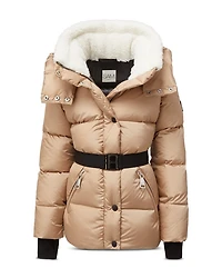 Girls' Romy Faux Sherpa Trim Hooded Down Jacket - Big Kid
