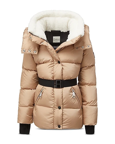 Sam. Girls' Romy Faux Sherpa Trim Hooded Down Jacket - Big Kid