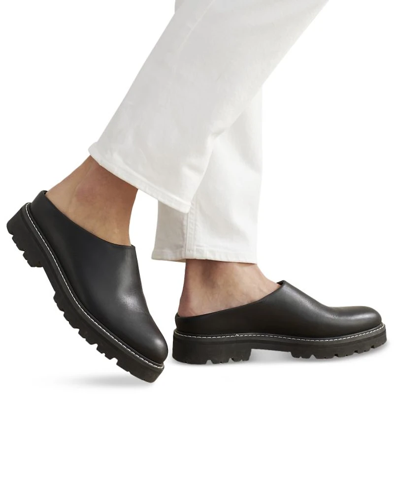 Women's Leather Lug Mules