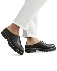 Women's Leather Lug Mules