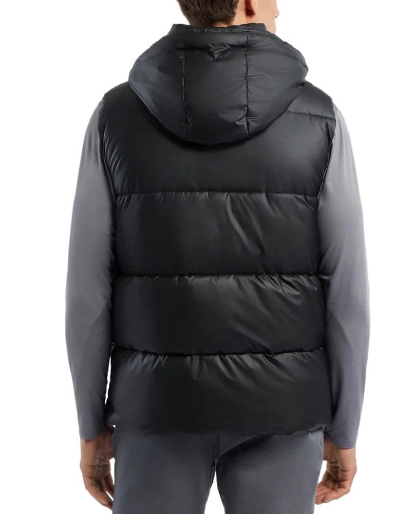 Chiswell Nylon Quilted Removable Hood Full Zip Puffer Vest