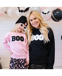 Woman's Boo Patch Halloween Adult Sweatshirt