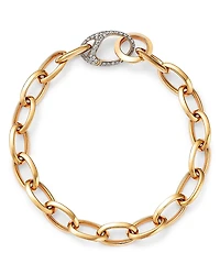 Walters Faith 18K Rose Gold Garnett Diamond Pave Clasp Open Link Bracelet