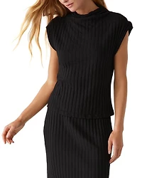 Nara Ribbed Mock Neck Top