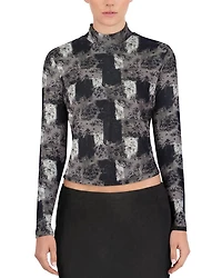 Mesh Mock Neck Top