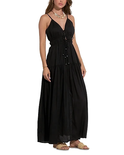 Elan Spaghetti Strap Maxi Swim Cover-Up Dress