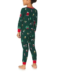Unisex Peanuts Winter Holiday Long Sleeve Pajama Set - Little Kid, Big Kid