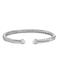 Cablespira Flex® Bracelet Sterling Silver with Pearls and Diamonds, 4mm