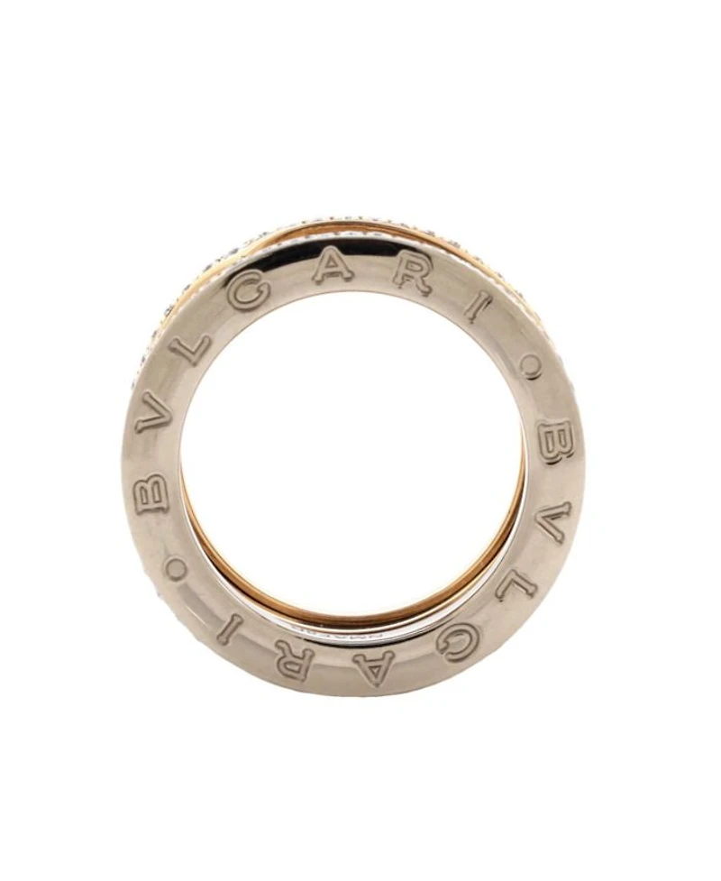 B.Zero1 Four Band Ring 18K Rose Gold and 18K White Gold with Diamonds