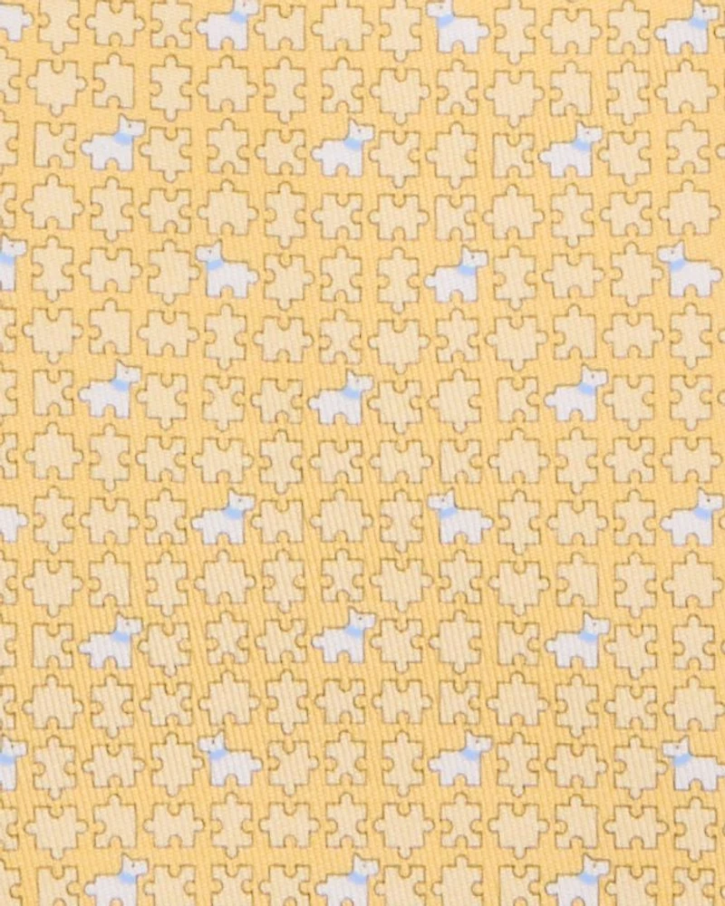 Silk Classic Puzzle Dog Tie