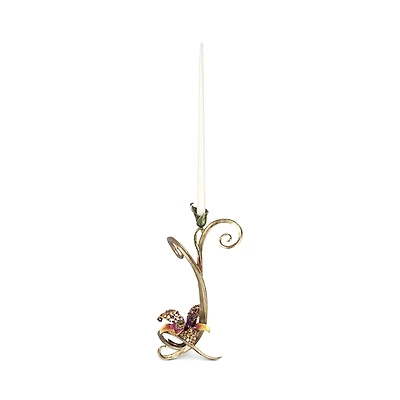 Jay Strongwater Mirabelle Orchid Single Candlestick