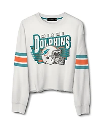 Junk Food Clothing Women's Nfl Miami Dolphins Kickoff Crop Crew Fleece Sweatshirt