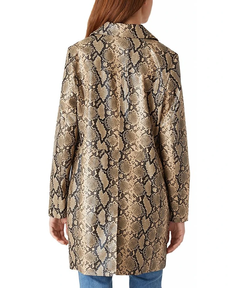 Faux Snakeskin Trench Coat