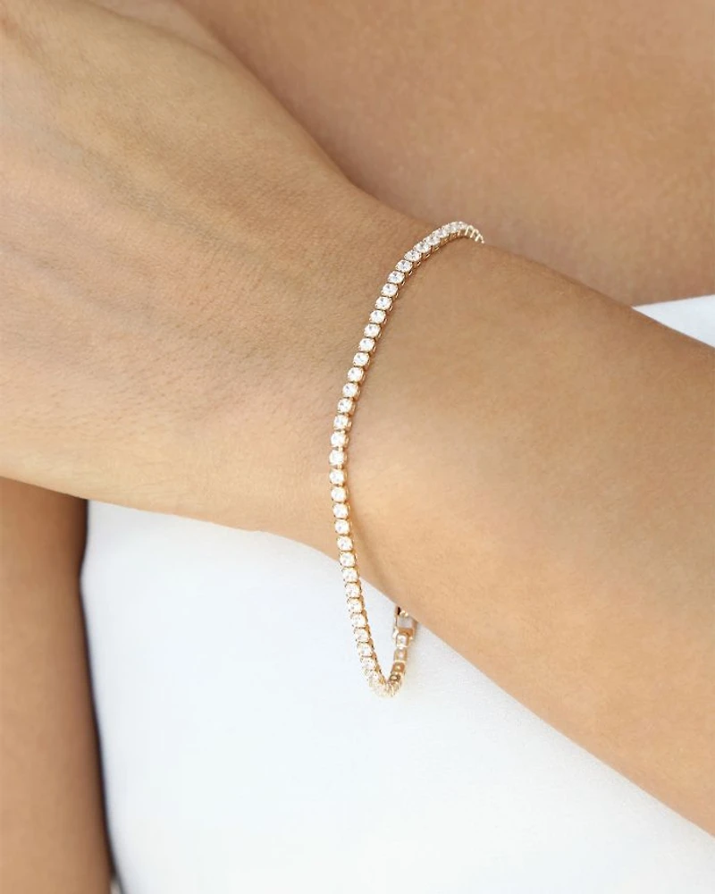 Minimalist Crystal Tennis Bracelet in 18K Gold Plated