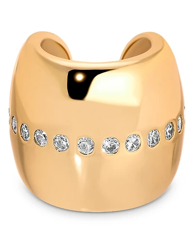 Ettika Center Crystal Line Single Chunky Ear Cuff