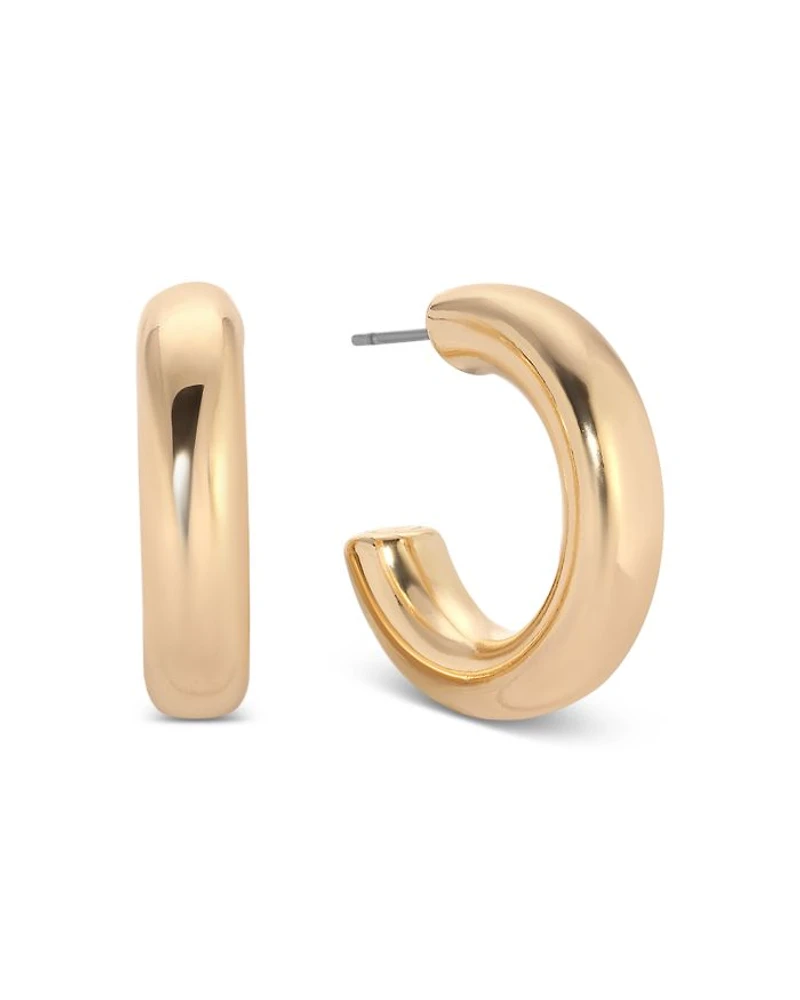 Small Thick Classic Hoop Earrings