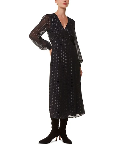 Metallic Stripe Midi Dress