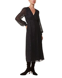 Metallic Stripe Midi Dress