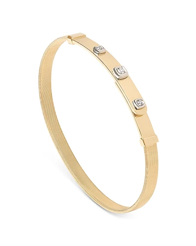 Marco Bicego 18K Yellow Gold Masai Diamond Station Coil Thin Bangle Bracelet