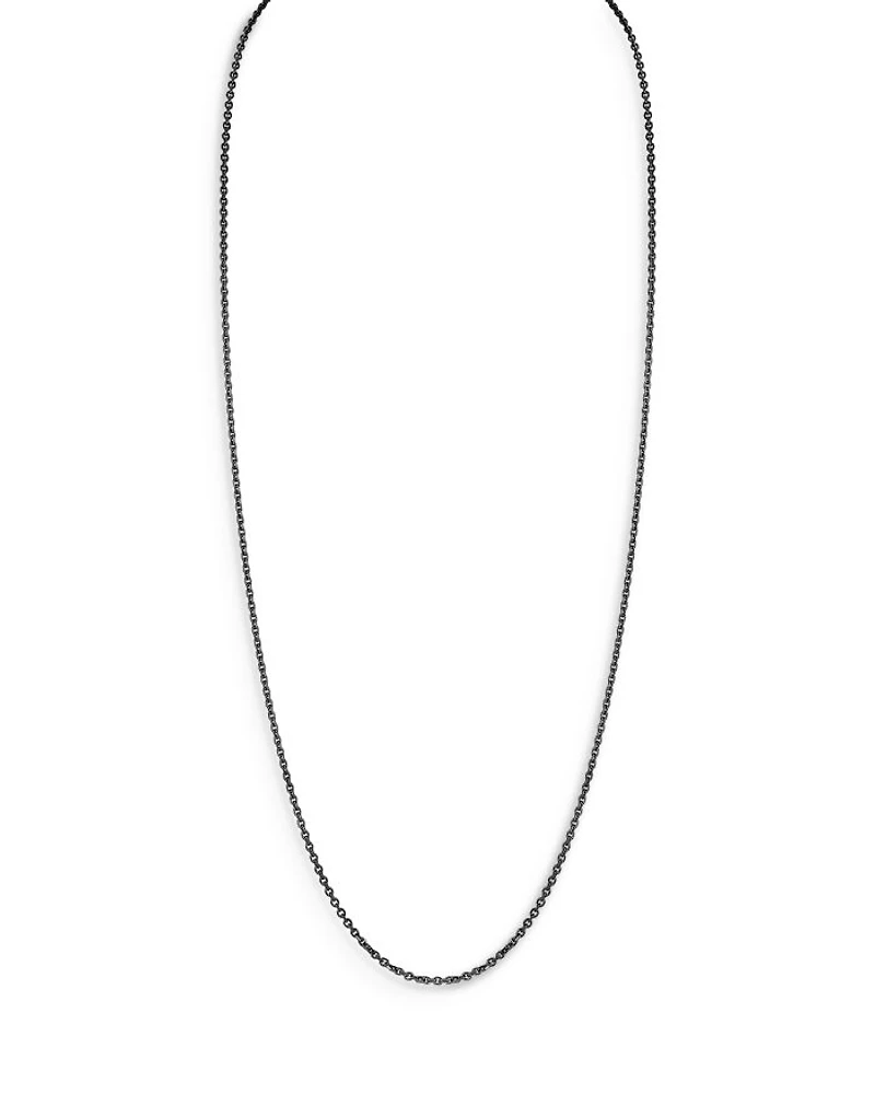 Men's 18K Black Gold Cable Link Chain Necklace, 20"