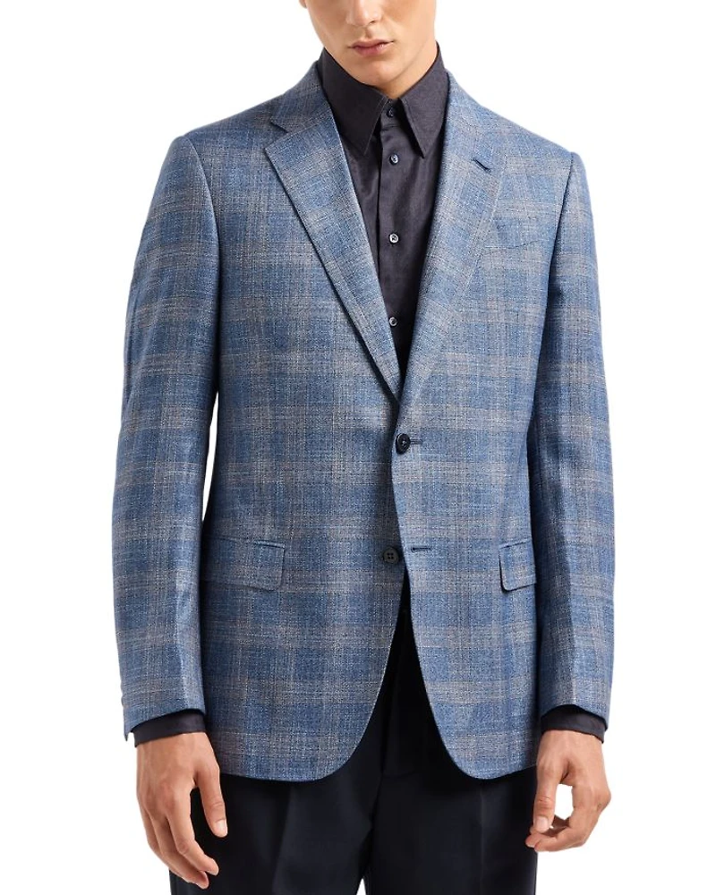 Notch Lapel Plaid Blazer