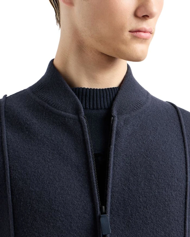 Knit Wool Bomber Jacket