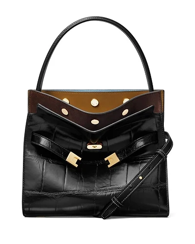 Lee Radziwill Croc Embossed Double Bag