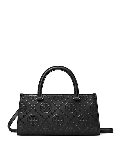 T Monogram Embossed East/West Tote