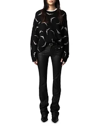 Cashmere Diamante Wings Sweater