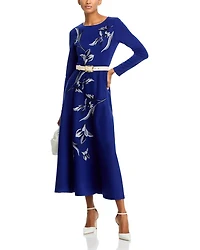 Embroidered Knit Maxi Dress
