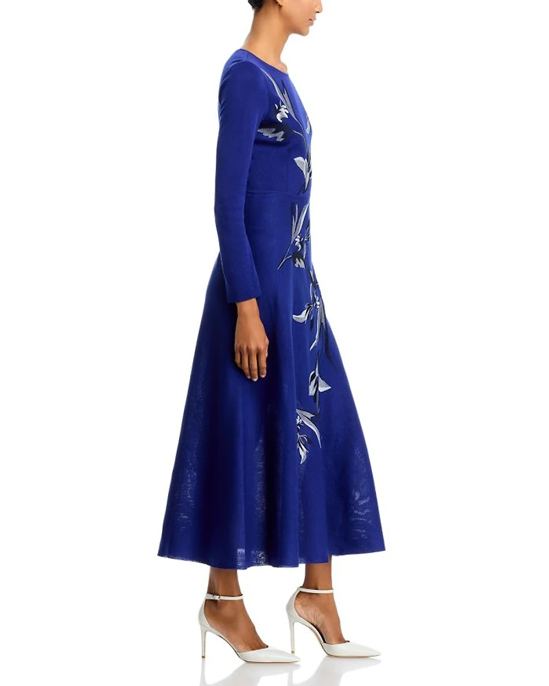Embroidered Knit Maxi Dress