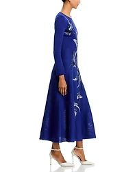 Embroidered Knit Maxi Dress