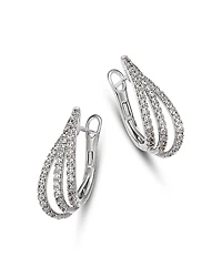 Bloomingdale's Fine Collection Diamond Pave Cut Triple Twist Oval Hoop Earrings