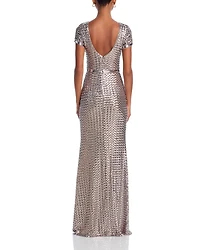 Belted Sequin Gown - Exclusive