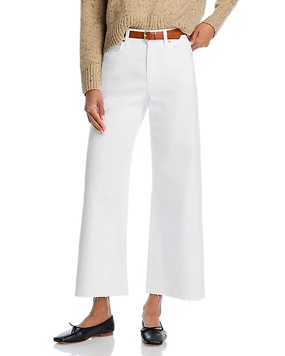 Paige Anessa Raw Hem High Rise Cropped Wide Leg Jeans
