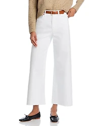 Paige Anessa Raw Hem High Rise Cropped Wide Leg Jeans