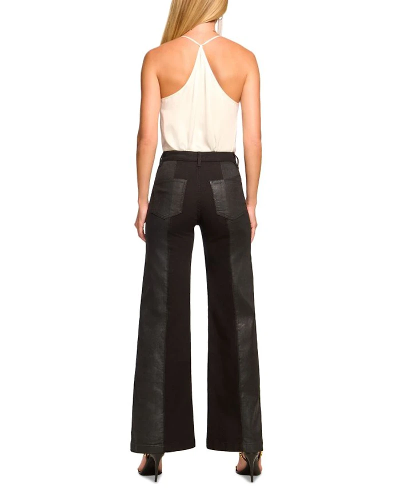 Coated Vinnie Wide Leg Jeans Black
