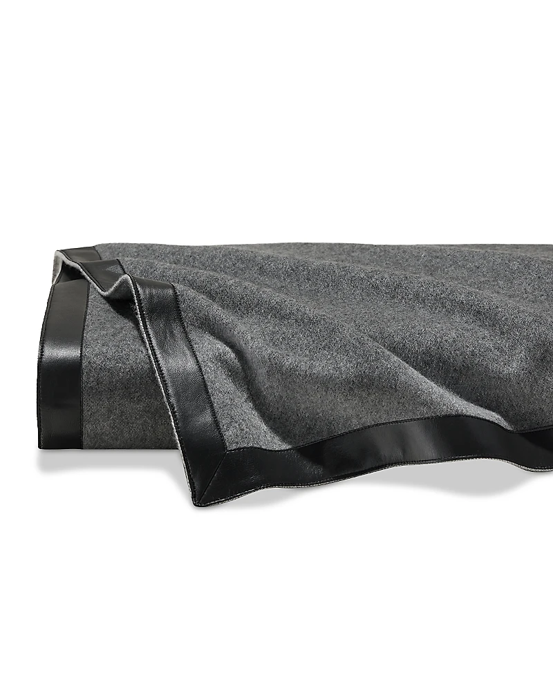 Pratesi Dolomiti Cashmere & Leather Throw Blanket, 55 x 71