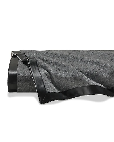 Pratesi Dolomiti Cashmere & Leather Throw Blanket, 55 x 71