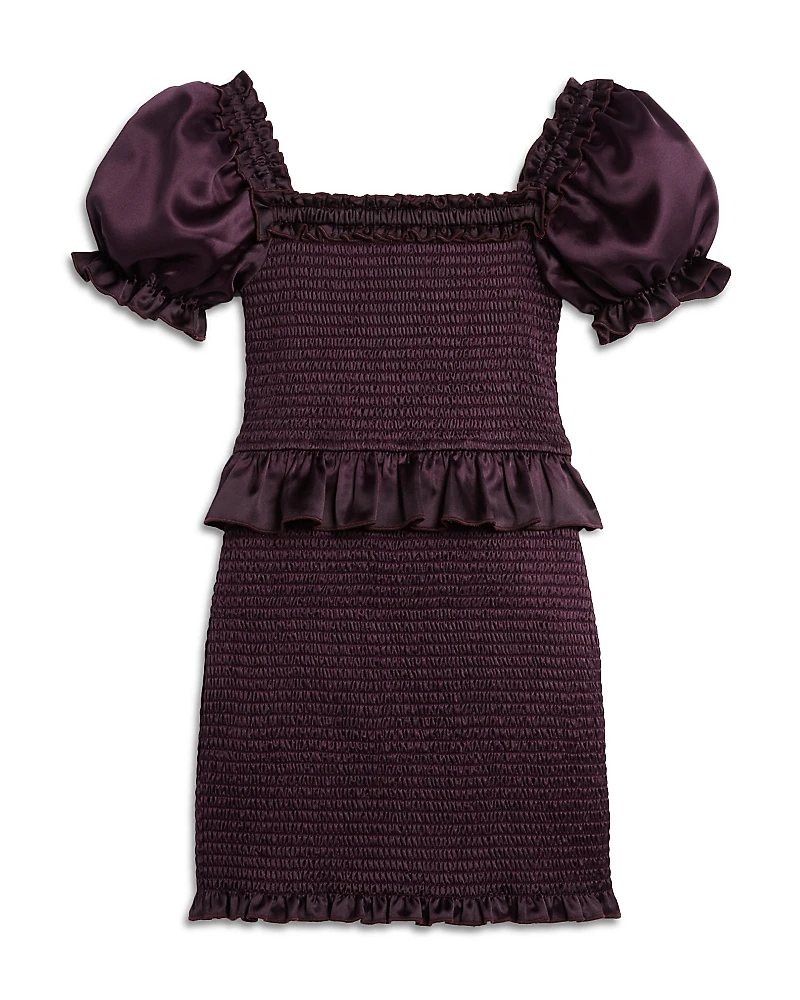 KatieJnyc Girls' Rayne Puff Sleeve Smocked Dress - Big Kid