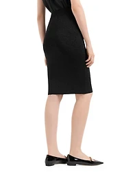 Metallic Knit Pencil Skirt