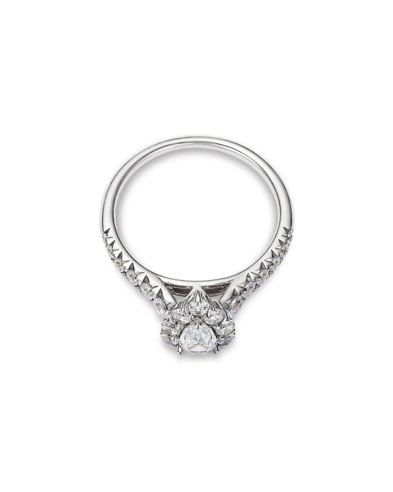 Diamond Pear Shaped Halo Ring in 14K White Gold, 1.0 tcw